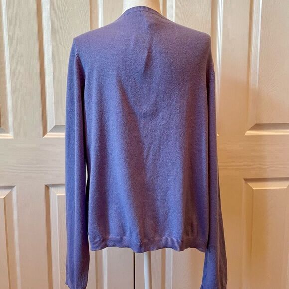 Women's Purple Silk Blend Cardigan Sweater Size XL - Picture 6 of 7